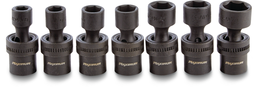 3/8-in Drive Swivel Impact Socket Set, 7-pc, SAE, CRMO T3G1 - product image 2