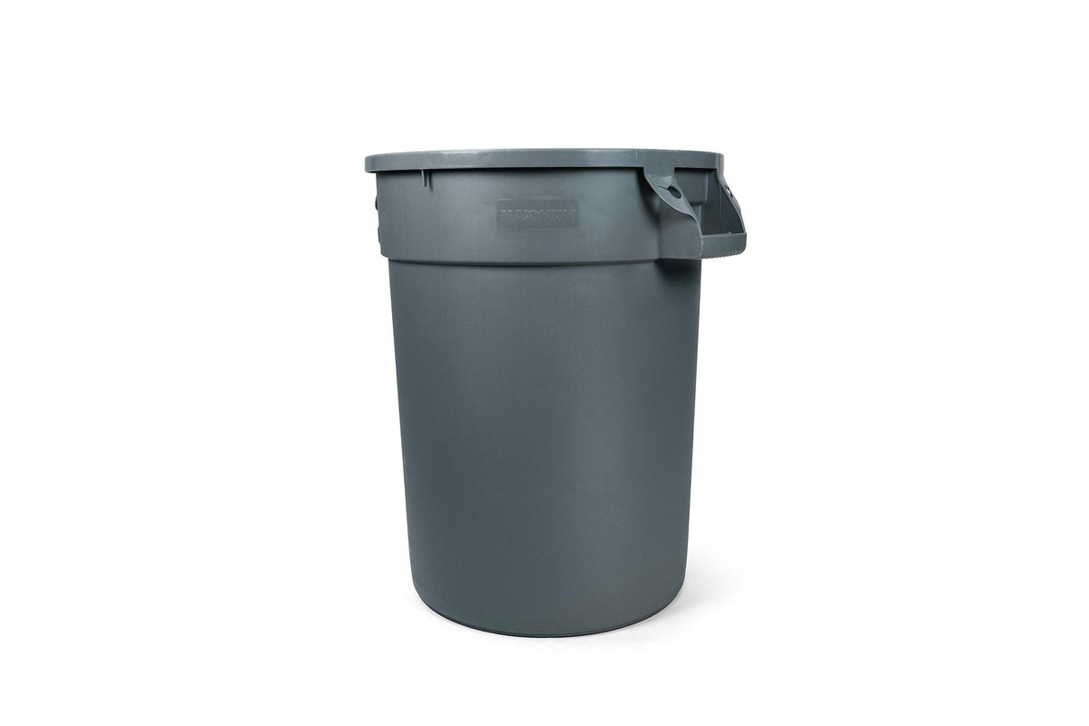 Commercial Circular Outdoor Garbage Can with Lid, Grey H0M3 - product image 1
