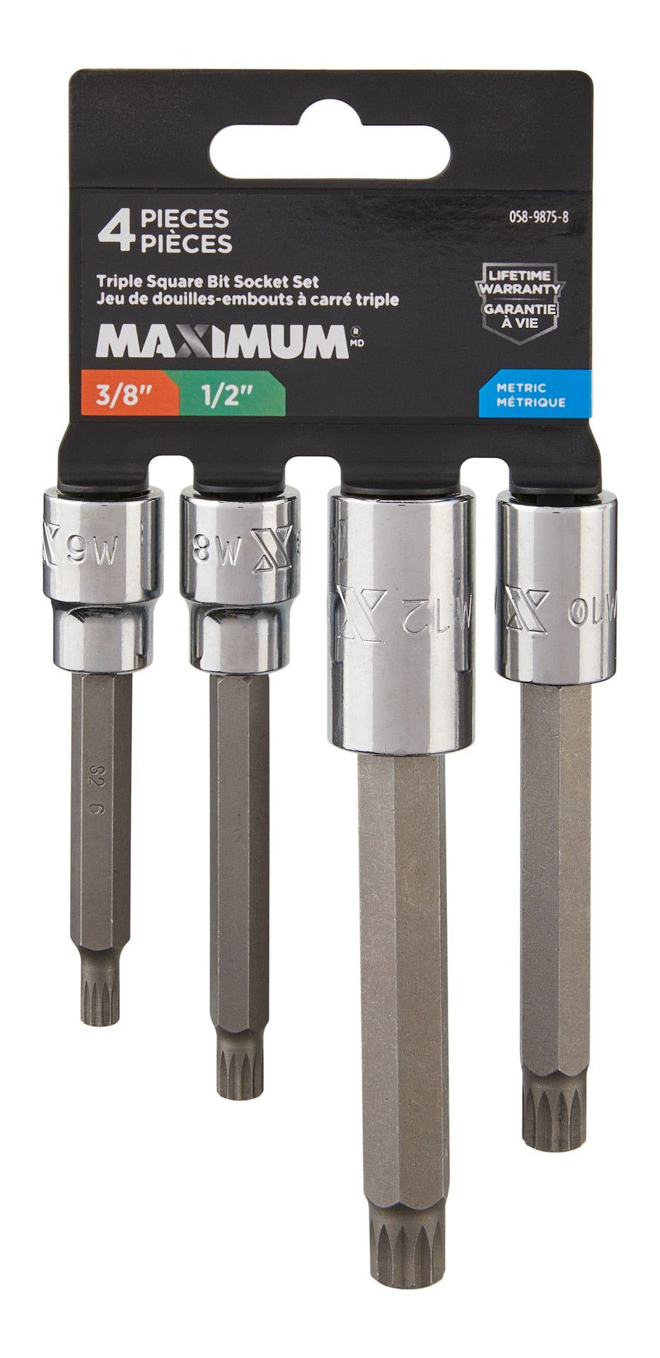 Extra Long Shank Triple Square Bit Socket Set, 4-pc Z5P7 - product image 3
