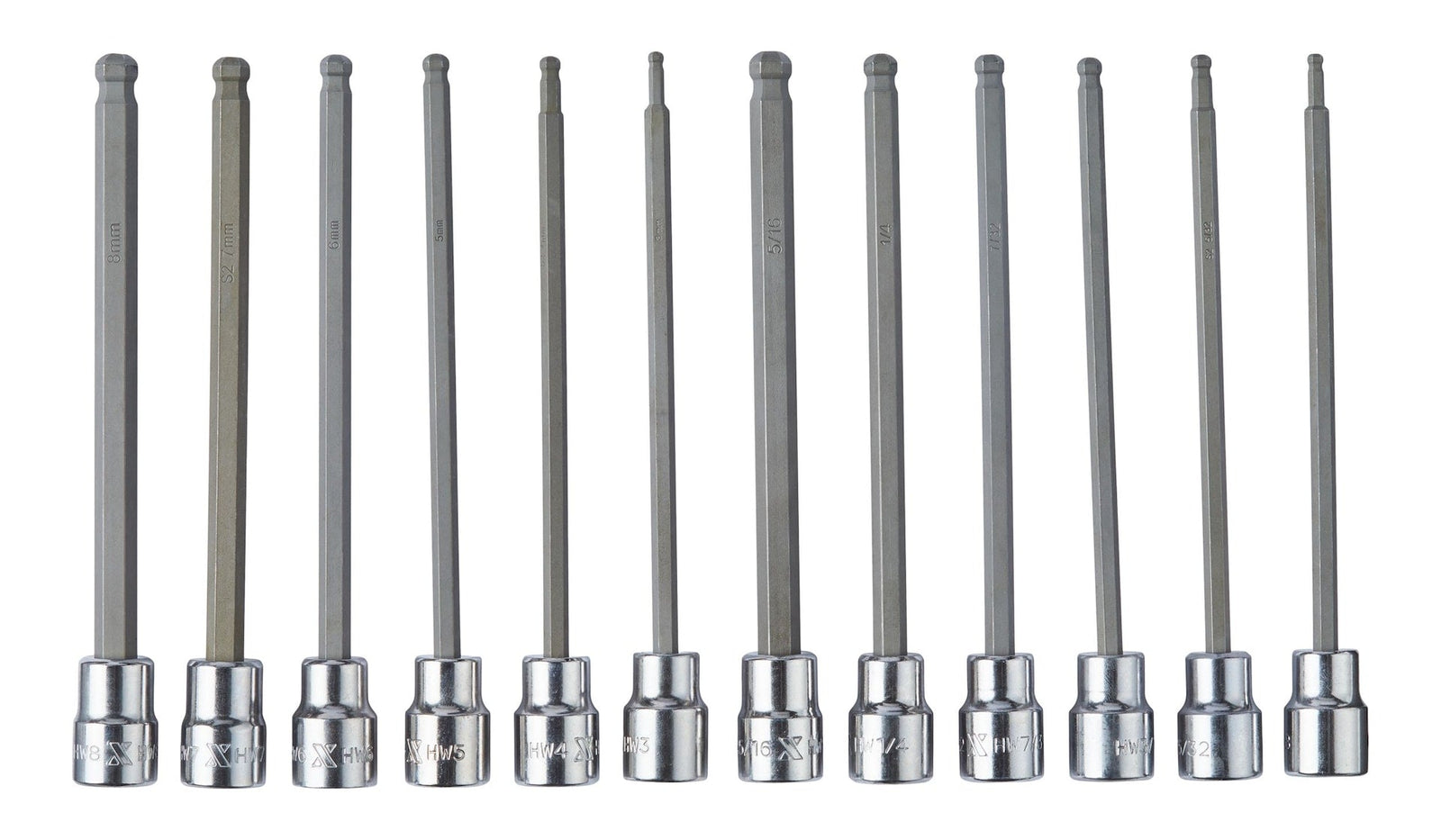 Long-Arm Ball End Bit Socket Set, 3/8-in, 12-pc U9J9 - product image 1