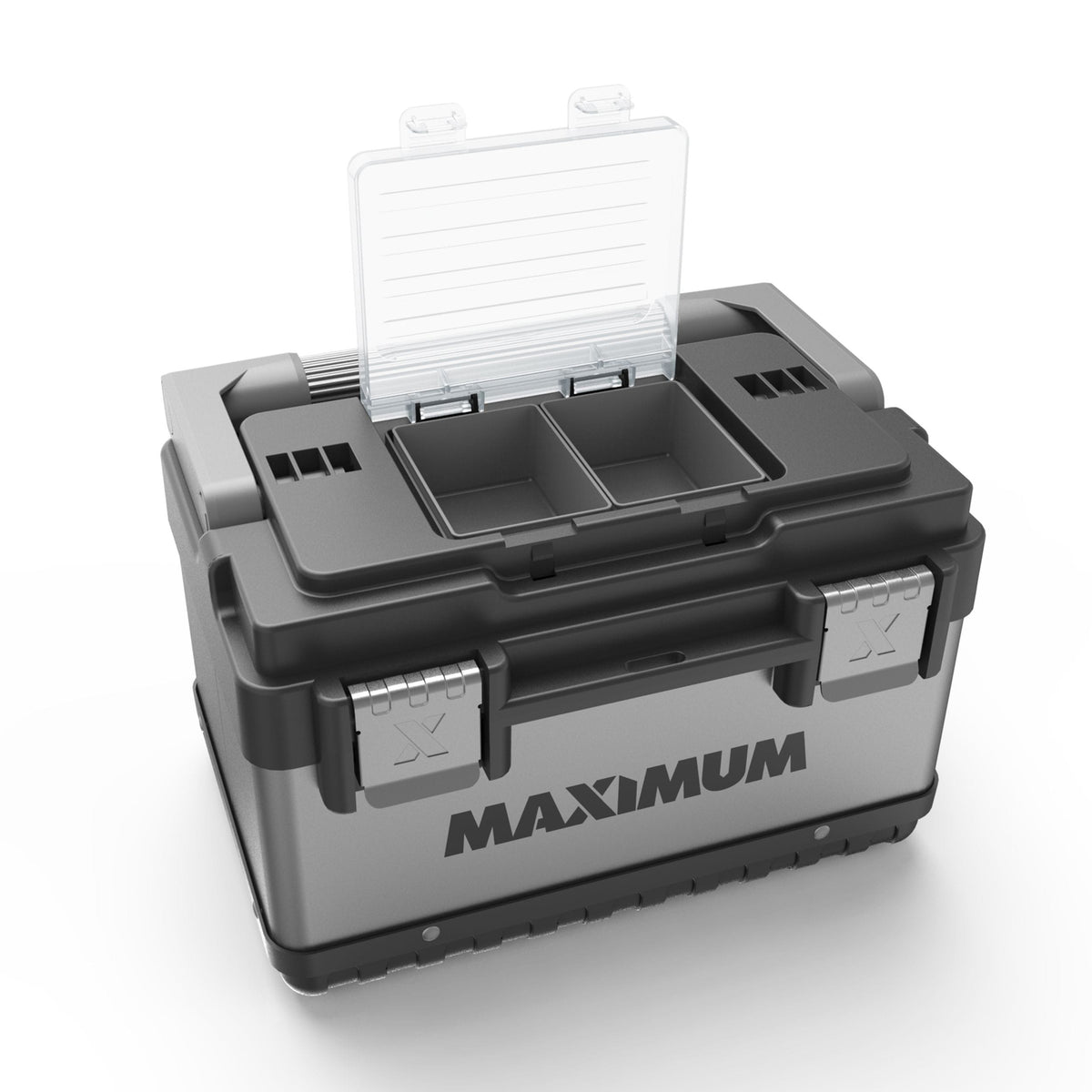Portable Plastic & Metal Tool Box with Removable Tray & Organizer, Black, 15-in K4J2 - product image 4