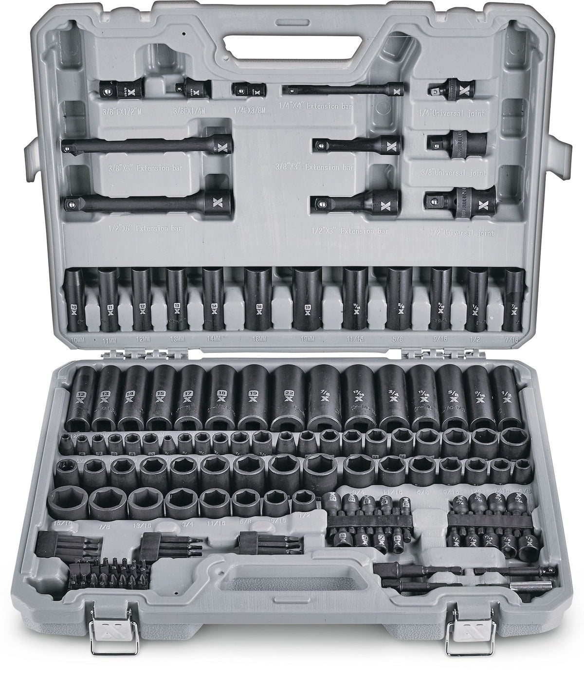 Professional Grade Impact Socket Set, 150-pc, SAE / Metric, CRMO M1E2 - product image 1