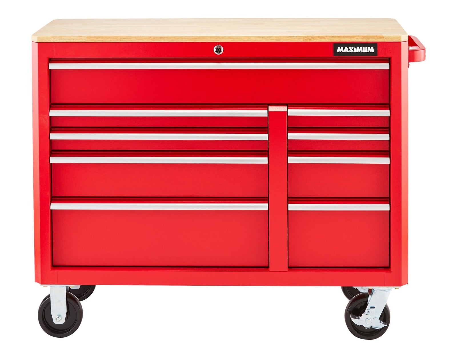 Tool Storage Cabinet, Built-In Power Bar with USB, 9-Drawer, 47-in, Red P2O6 - product image 2