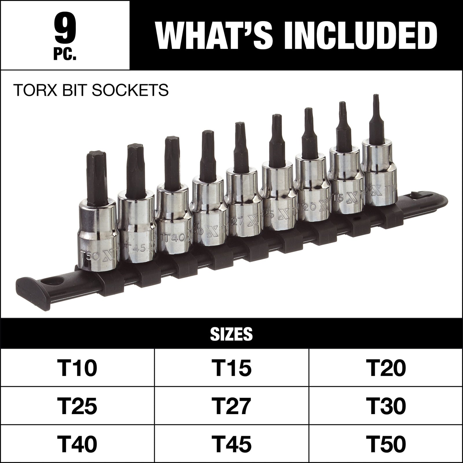 Torx Bit Socket Set, Heat Treated, 9-pc L3K7 - product image 3