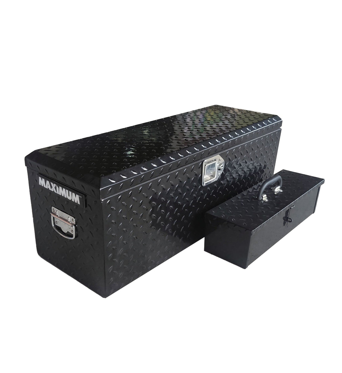 Truck Chest Box with Portable Tool Box, Black, 35.5-in H2L6 - product image 2