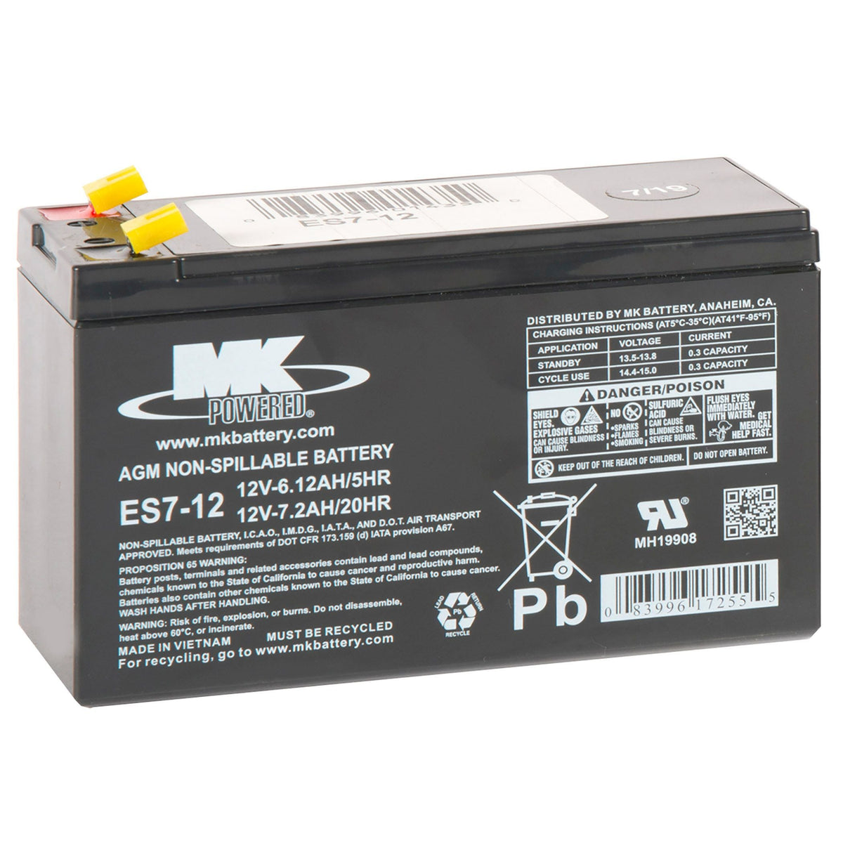 Battery 12-Volt 7.2 Ah SLA Battery, F2 Terminal C3G8 - product image 3