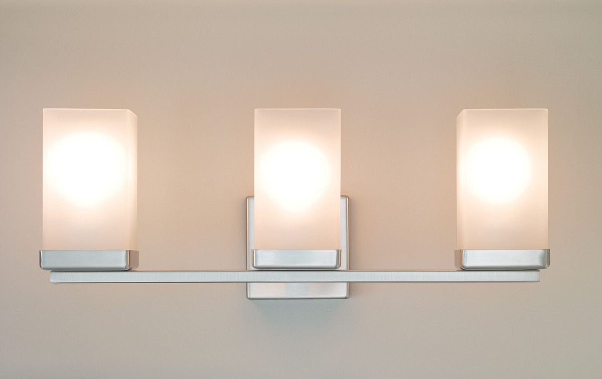 90-Degree Vanity Lighting Fixture, Brushed Nickel, 3-L C7O2 - product image 2