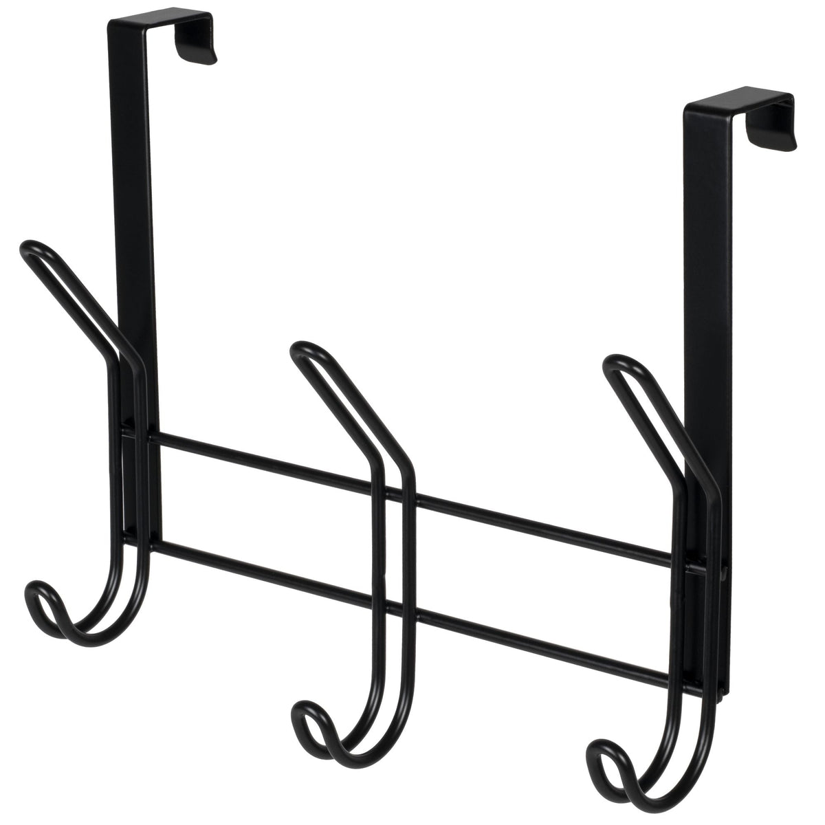 11.2" Over The Door Double Metal 3 Hook, Black Y7V8 - product image 1