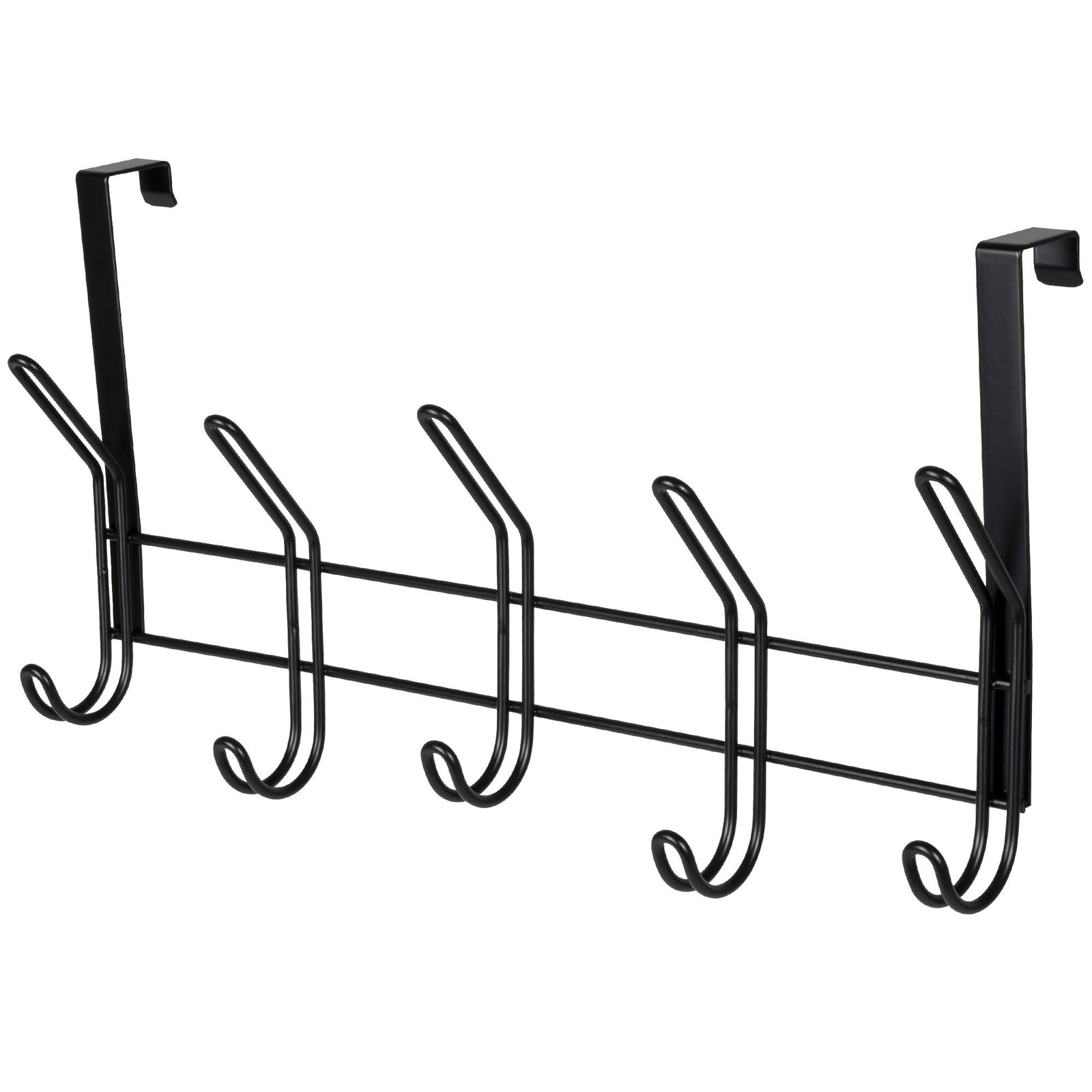 19" Over The Door Double Metal 5 Hook, Black V3F5 - product image 1