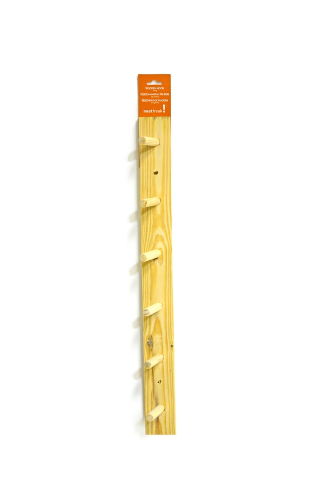 Wooden 6-Peg Hook, Natural, 24-in K1U6 - product image 1