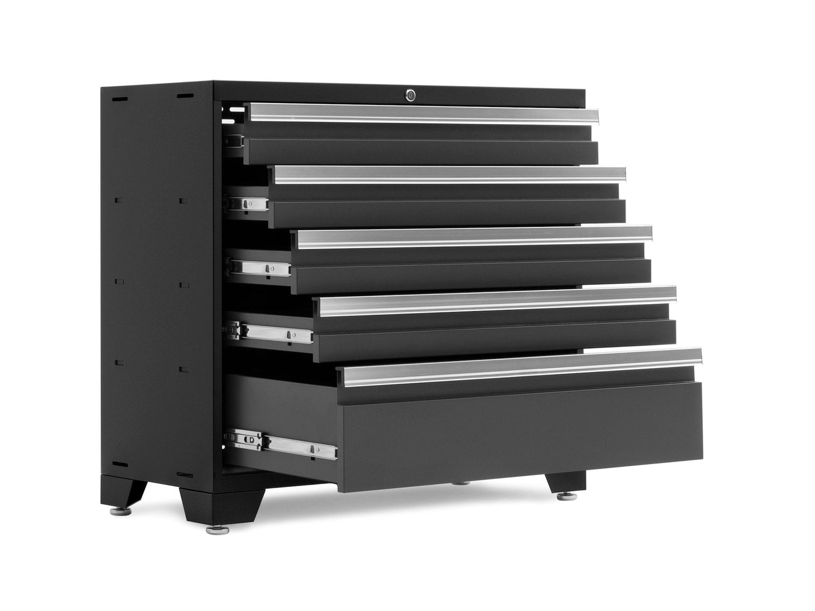 Bold 3.0 Series Lockable 5-Drawer Steel Tool Cabinet with Adjustable Legs, Fully-Welded, Black/Grey, 36-in N9D0 - product image 2