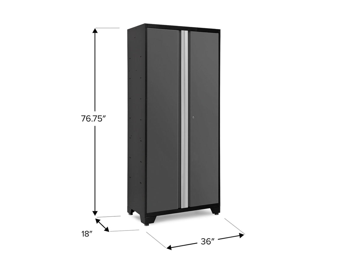 Bold Series Lockable 24-Gauge Steel RTA Storage Locker with 3 Shelves, Grey/Black, 36-in W5G8 - product image 5