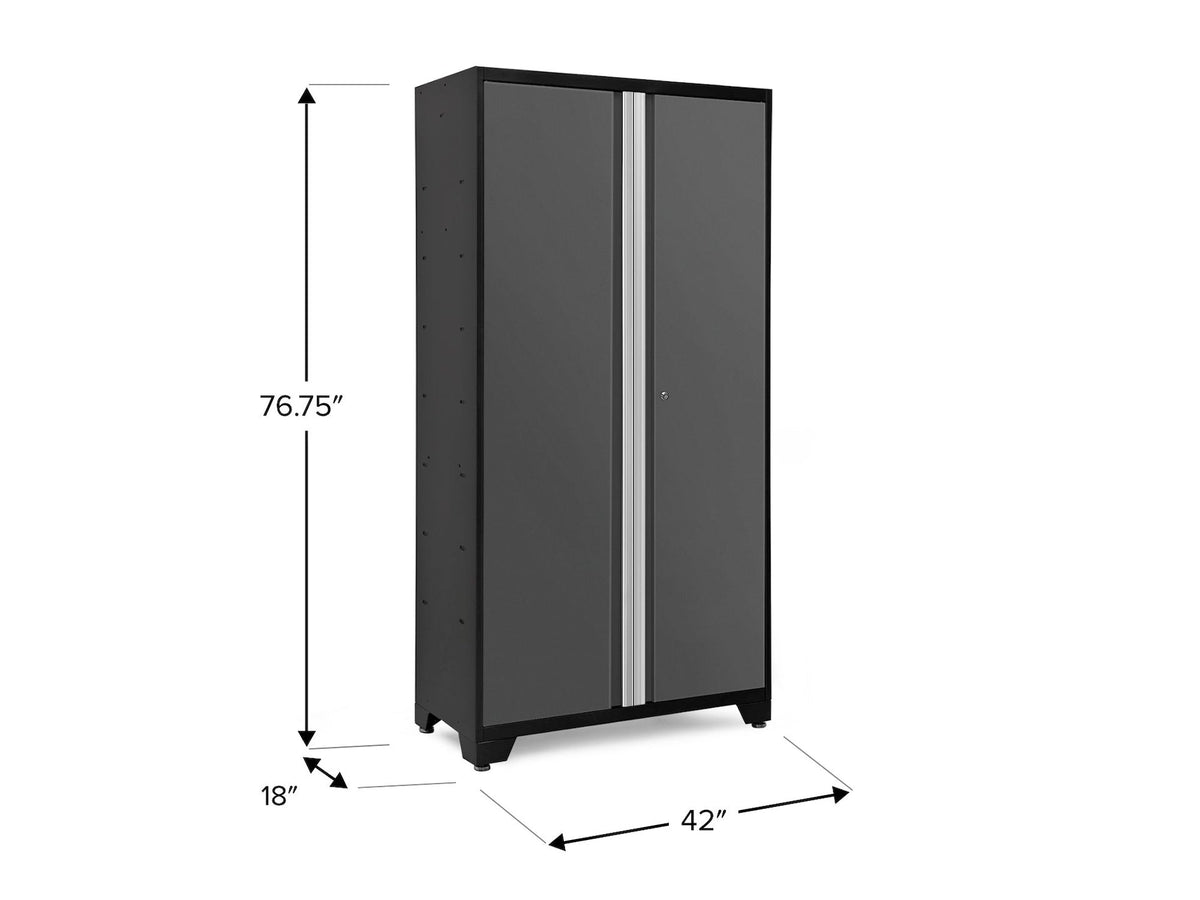 Bold Series Lockable 24-Gauge Steel RTA Storage Locker with 3 Shelves, Grey/Black, 42-in E2A2 - product image 5