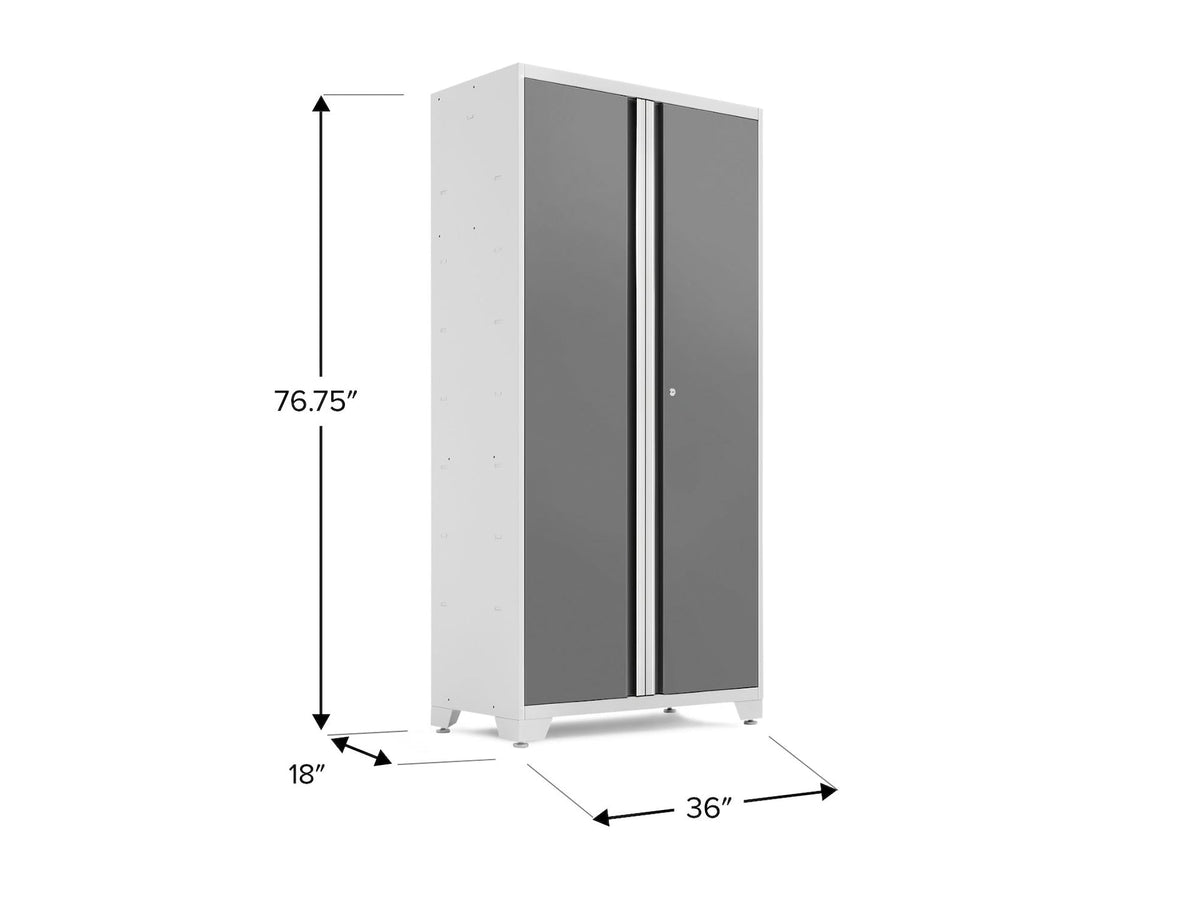Bold Series Lockable 24-Gauge Steel RTA Storage Locker with 3 Shelves, Platinum/White, 36-in A0Q0 - product image 5