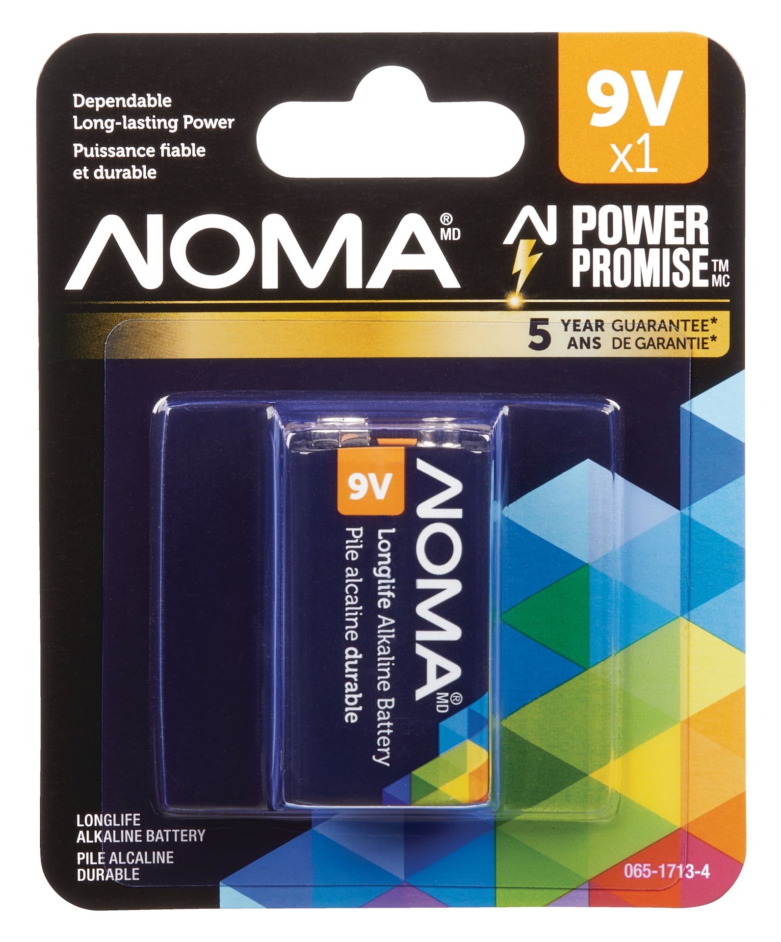 1-pk 9V / 9 Volt Alkaline Battery, Long Lasting, All Purpose F4P0 - product image 1