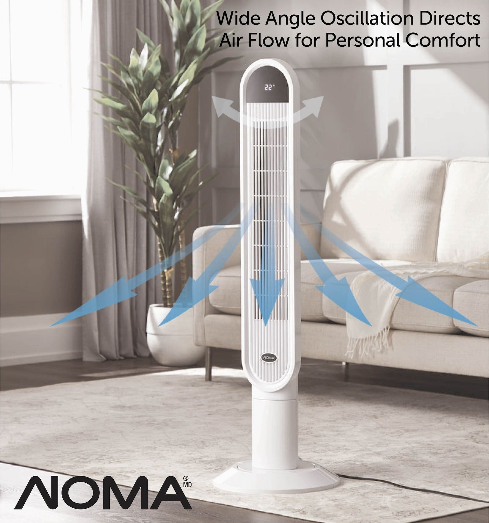 Oscillating Tower Fan, Remote Control, 3-Speed, White, 45-in W3C4 - product image 6