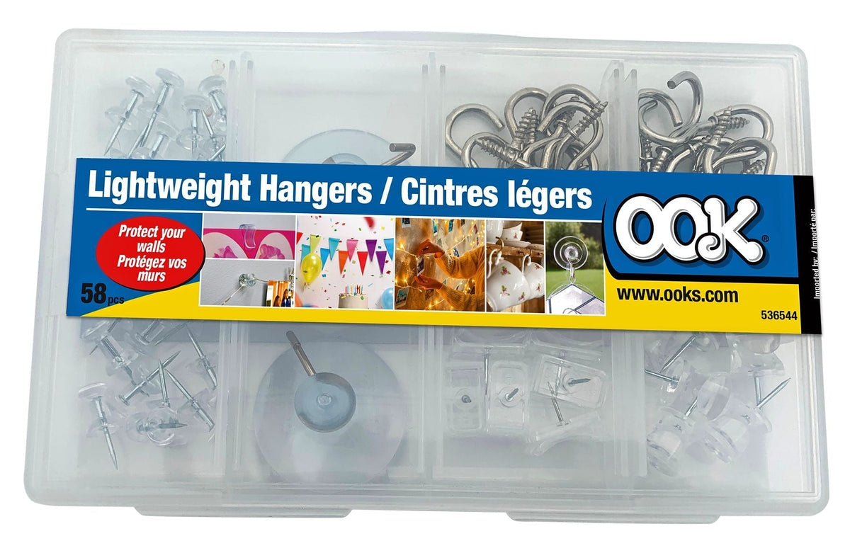 Lightweight Wall Hanger Assorted Kit, 58-pk V0D7 - product image 1