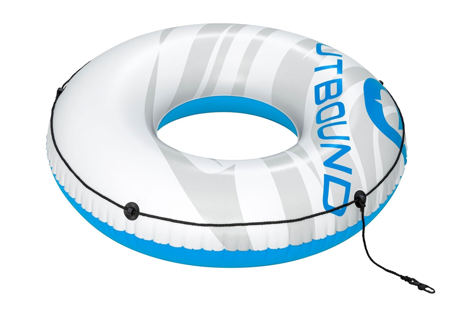 Inflatable Floating River/Lake Connectable 1-Person Tube/Ring, White/Blue, 47-in D9D9 - product image 1