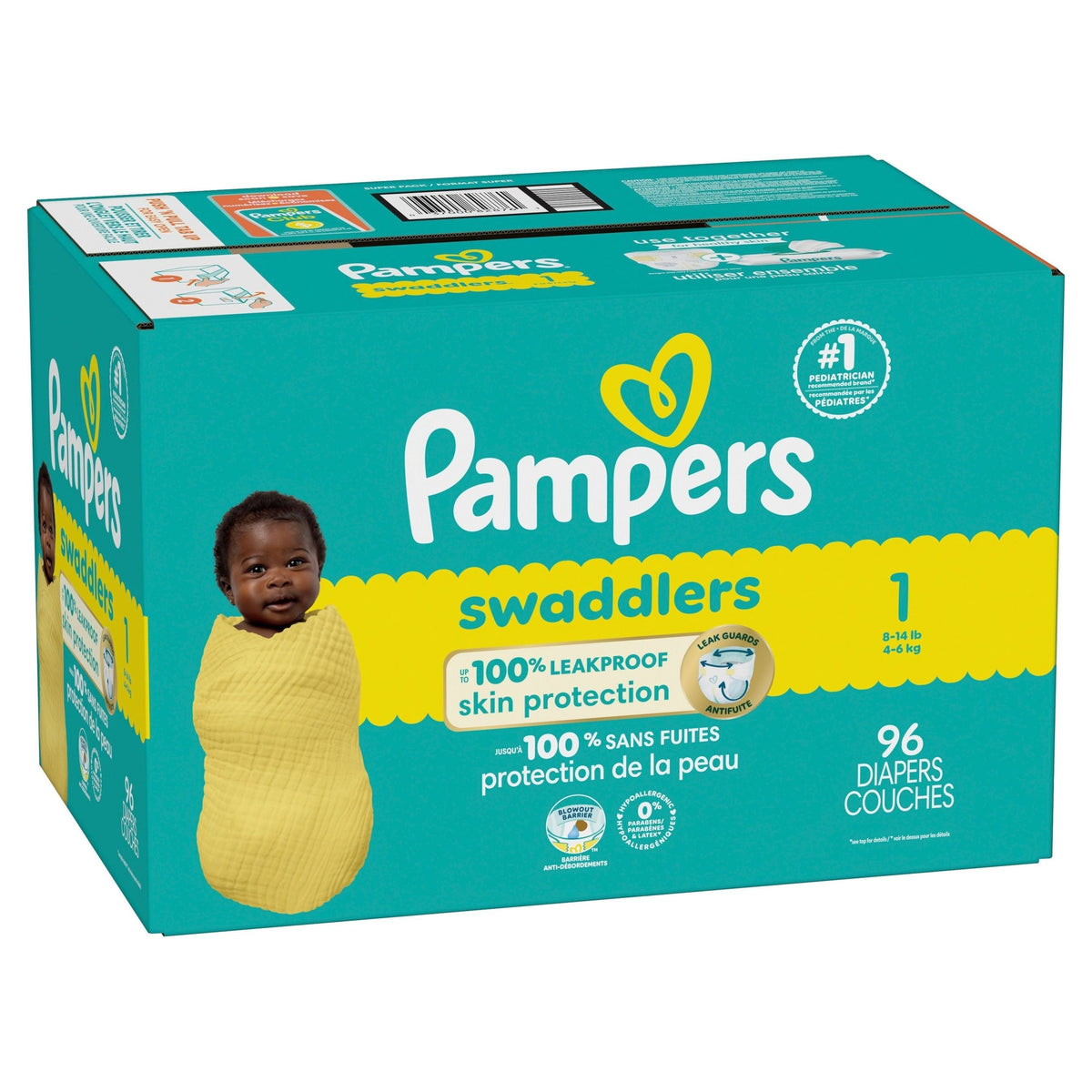 Swaddler Size 1 Leak-Free Baby Diapers, 96-pc D3J9 - product image 1