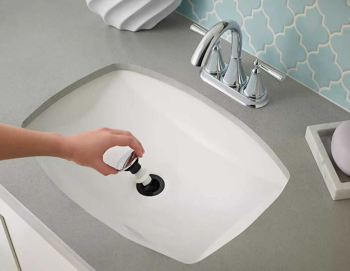 Matlock Single Handle High Arc Single Hole 4-in Centreset Bathroom Sink Faucet, Push & Seal Drain, Matte Black C6X4 - product image 5