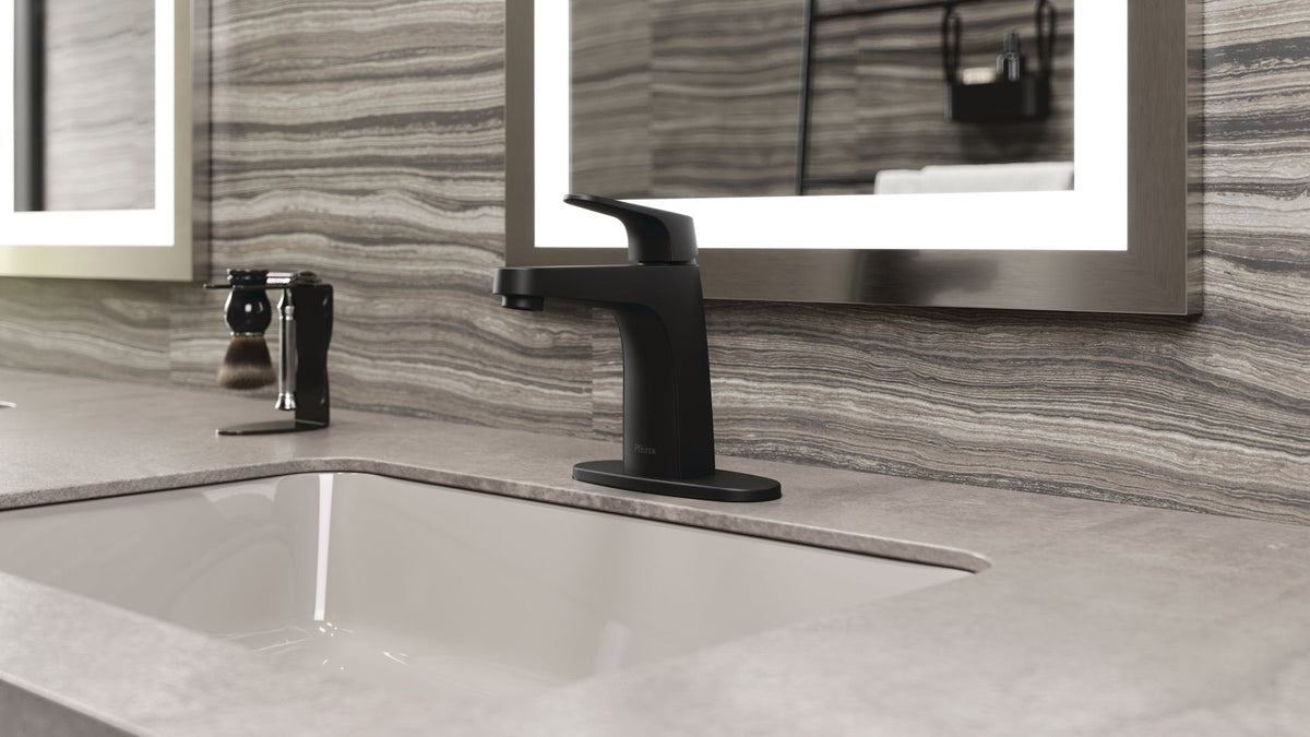 Matlock Single Handle High Arc Single Hole 4-in Centreset Bathroom Sink Faucet, Push & Seal Drain, Matte Black C6X4 - product image 7