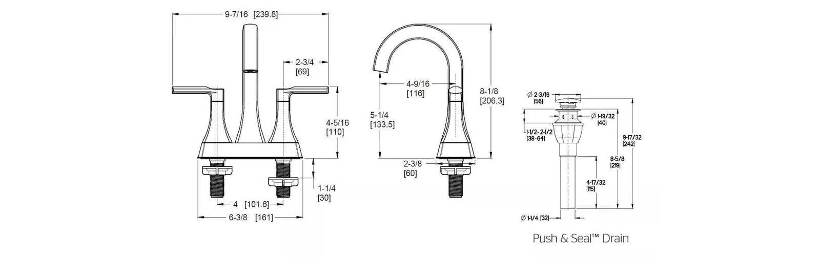 Vaneri 4-in Centreset Bath Faucet, Matte Black P9Y4 - product image 6