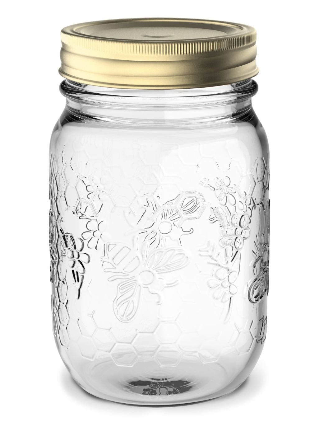 Mason Regular Mouth Honey Bee Canning Jar, 16-oz, 4-pk U8G0 - product image 1