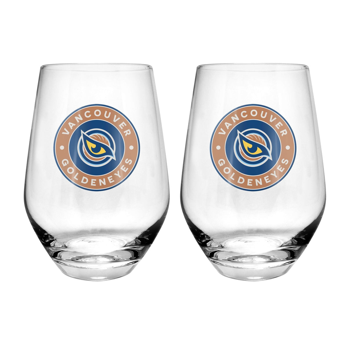 Vancouver Goldeneyes Stemless Wine Glass, 19-oz, 2-pk M0Q4 - product image 1