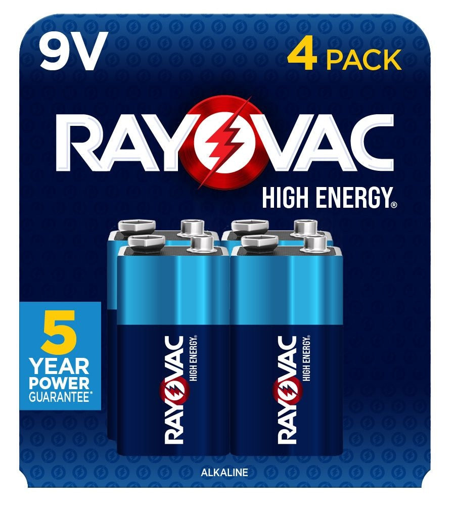 HIGH ENERGY 9V/9 Volt Alkaline Batteries, Long Lasting, All Purpose, 4-pk G6X1 - product image 2
