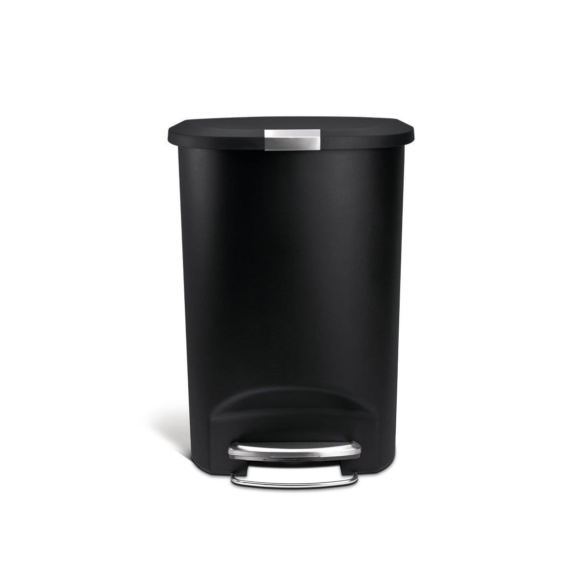 Plastic D-Shaped Step Garbage Can, Black, 50-L V5B4 - product image 2