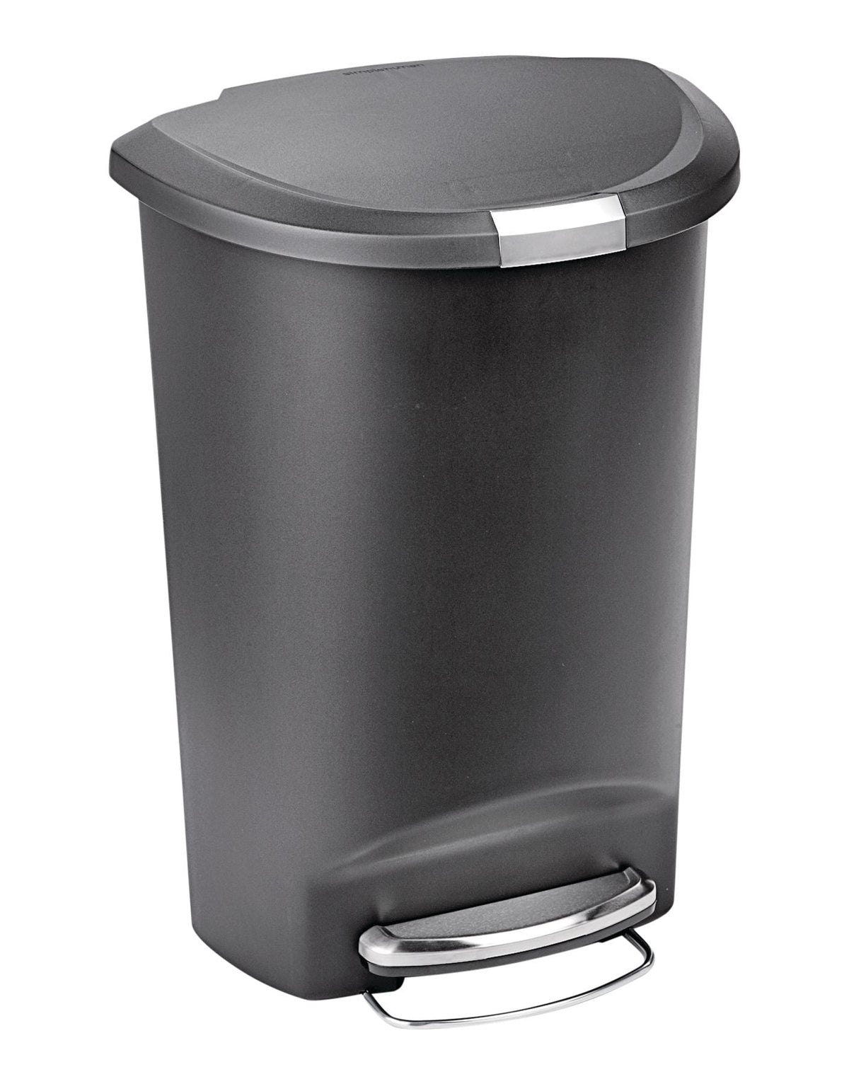Plastic D-Shaped Step Garbage Can, Black, 50-L V5B4 - product image 3
