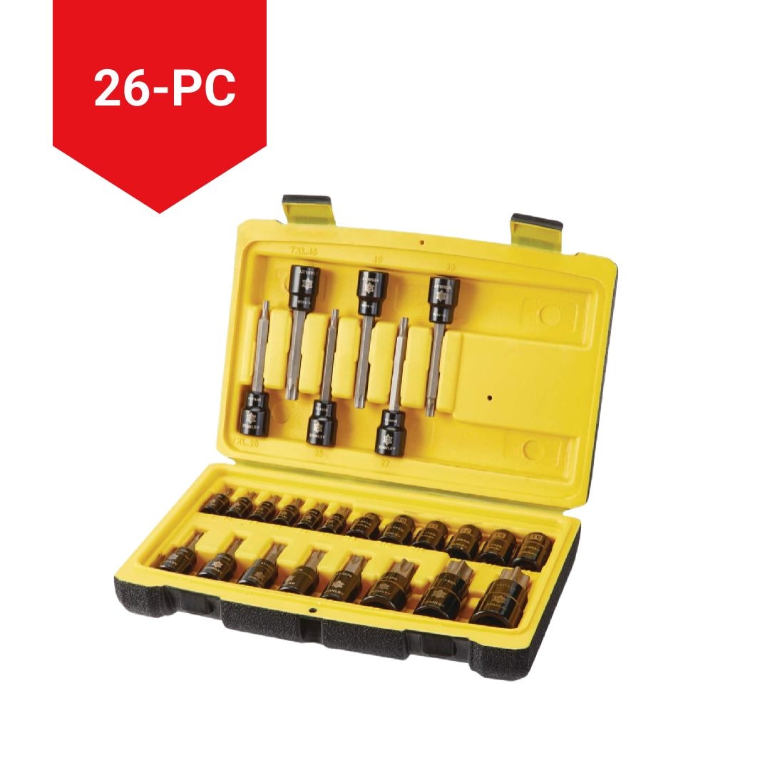 Professional Grade Black Chrome Torx Bit Socket Set, 26-pc, SAE/Metric T8E8 - product image 5