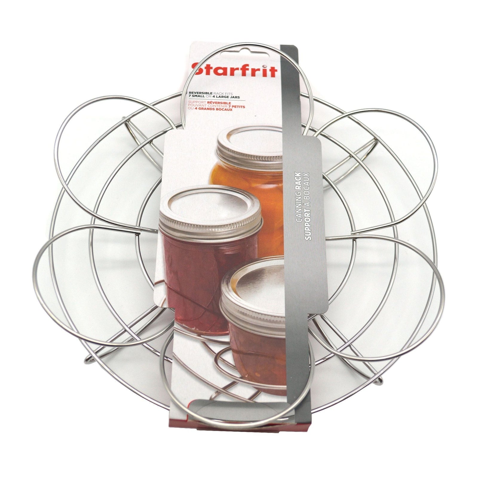 Stainless Steel Reversible Canning Rack, Holds 7 x 500 mL or 4 x 1-L Glass Mason Jars O3X4 - product image 1