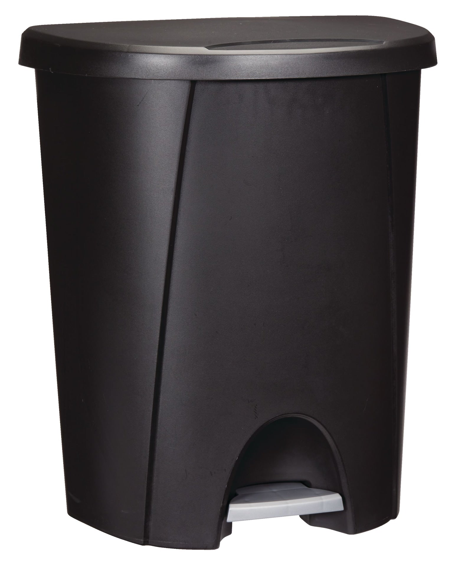Plastic D-Shaped Step Garbage Can, Black, 25-L T4W3 - product image 1
