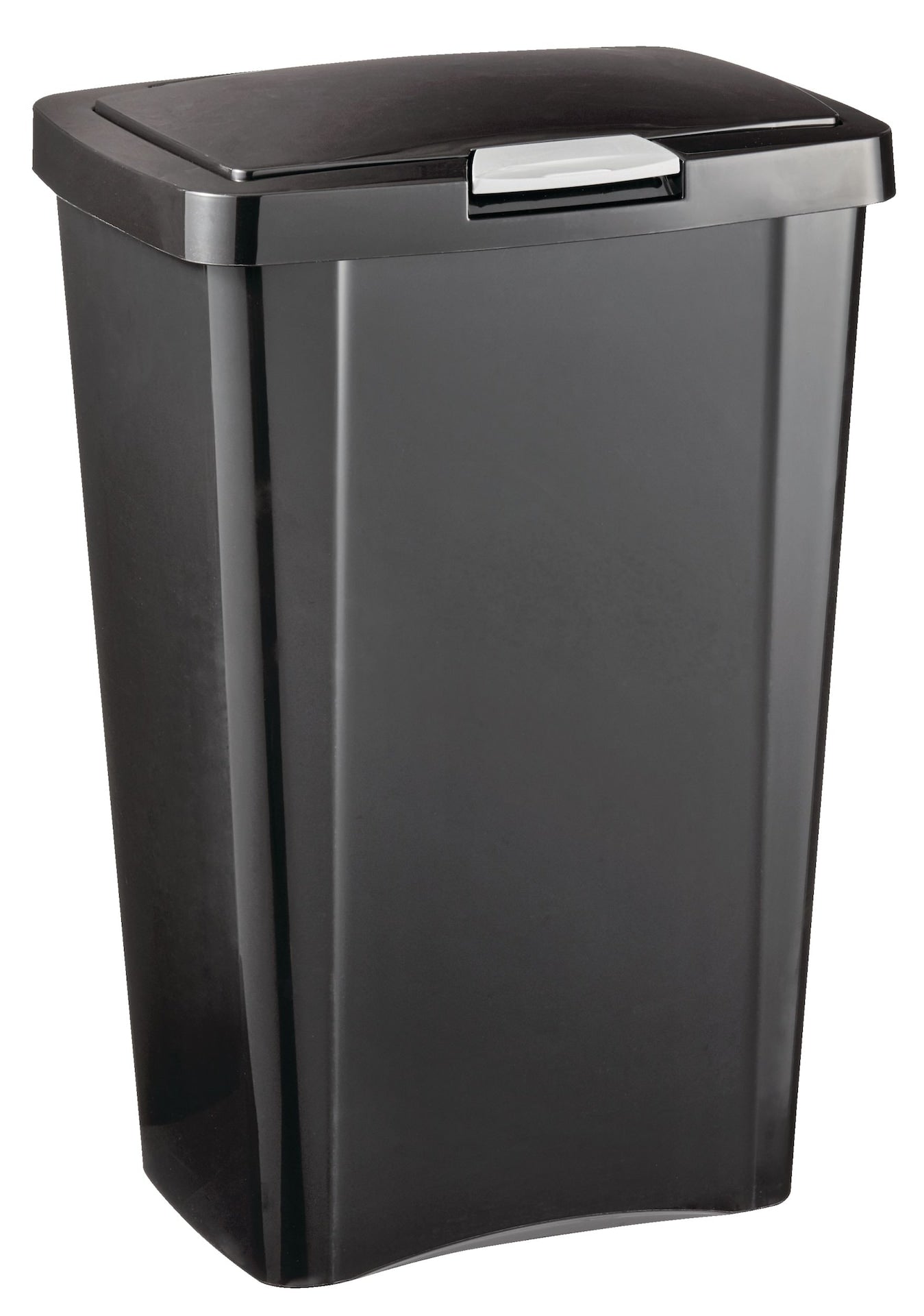 Plastic Rectangular Springloaded Touch Top Garbage Can, Black, 49-L Z2E1 - product image 2