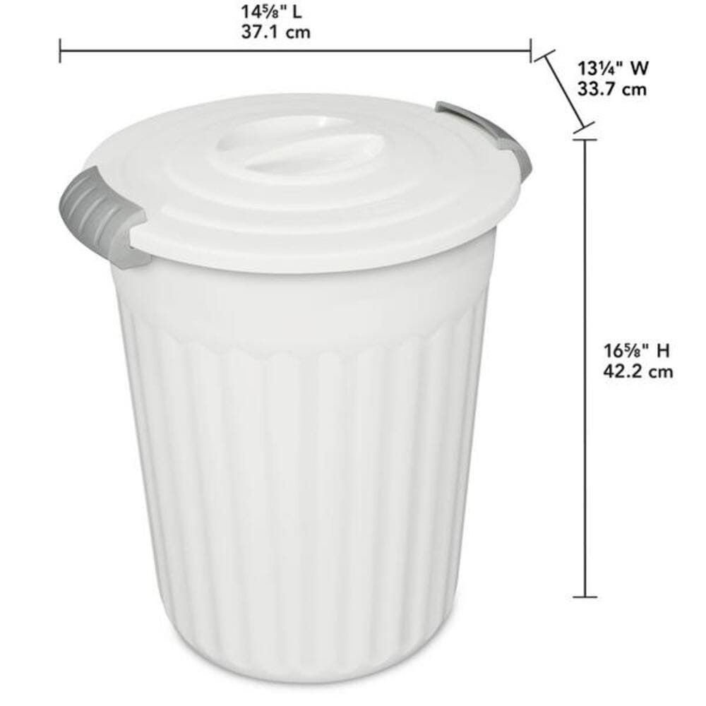 Plastic Round Latching Utility Garbage Can, White, 23-L R5K4 - product image 5
