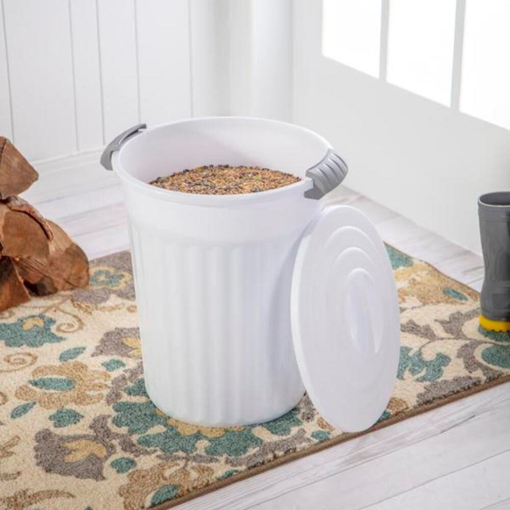 Plastic Round Latching Utility Garbage Can, White, 23-L R5K4 - product image 7