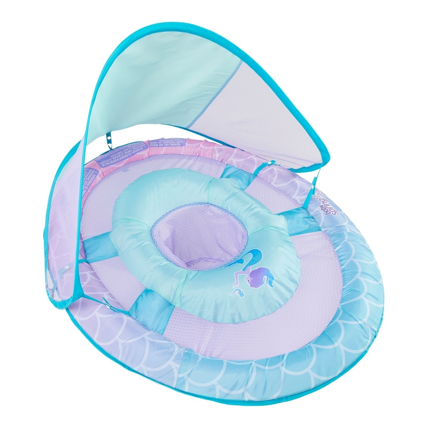 Baby Spring Pool/Water Float with Removable Sun Canopy, Mermaid Design, Ages 9-24m V2B5 - product image 1