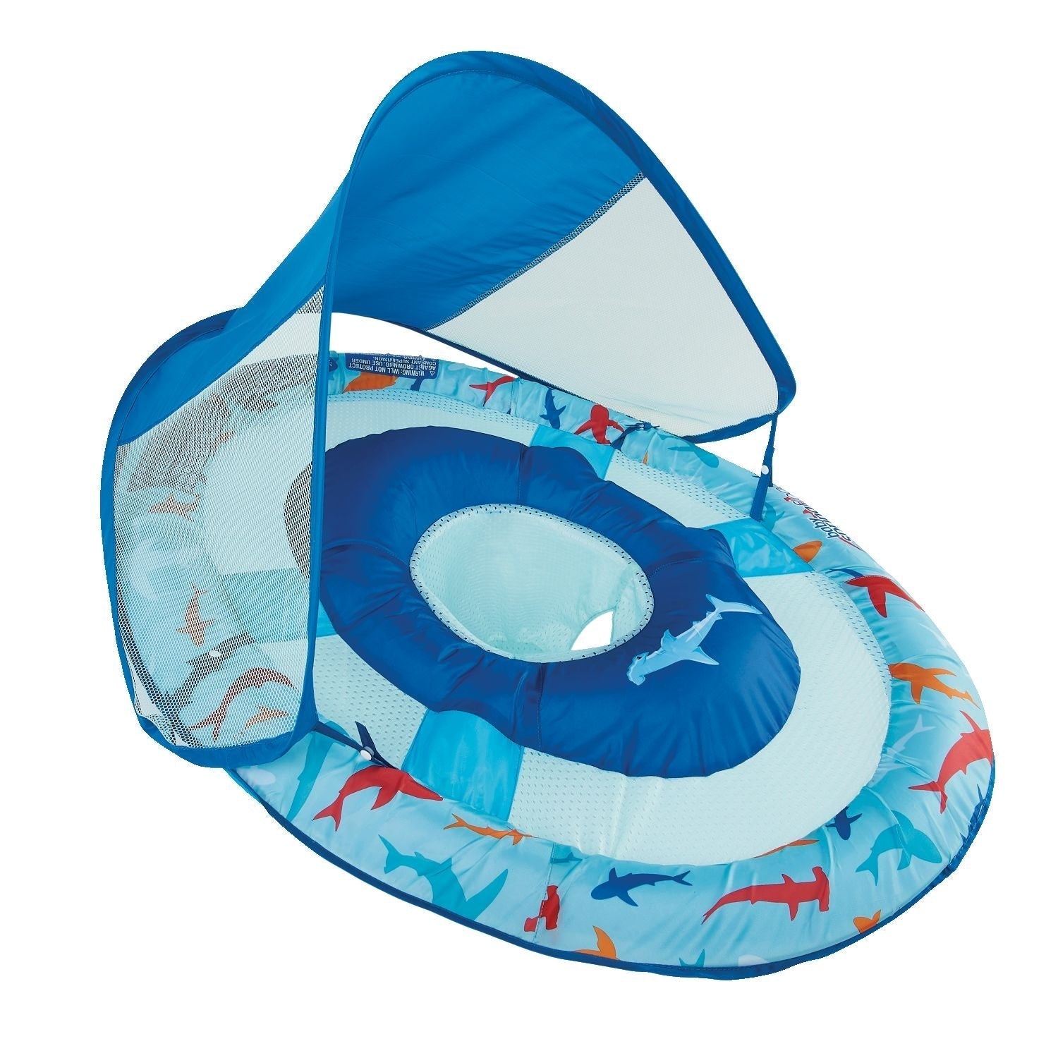 Sun Canopy Inflatable Baby Spring Float for Kids 9-24 Months, Shark Design C8G2 - product image 1