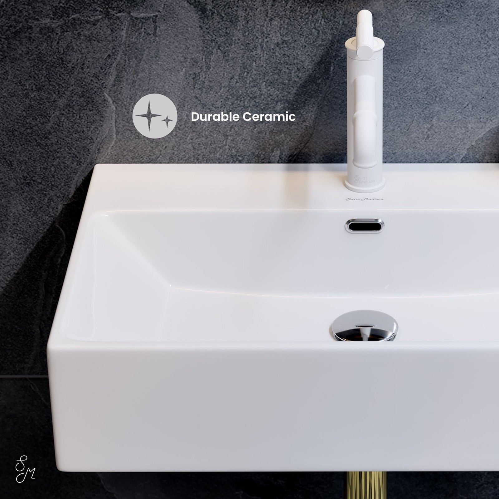Claire Rectangle Wall-Mount Bathroom Sink, 24-in A7N8 - product image 4