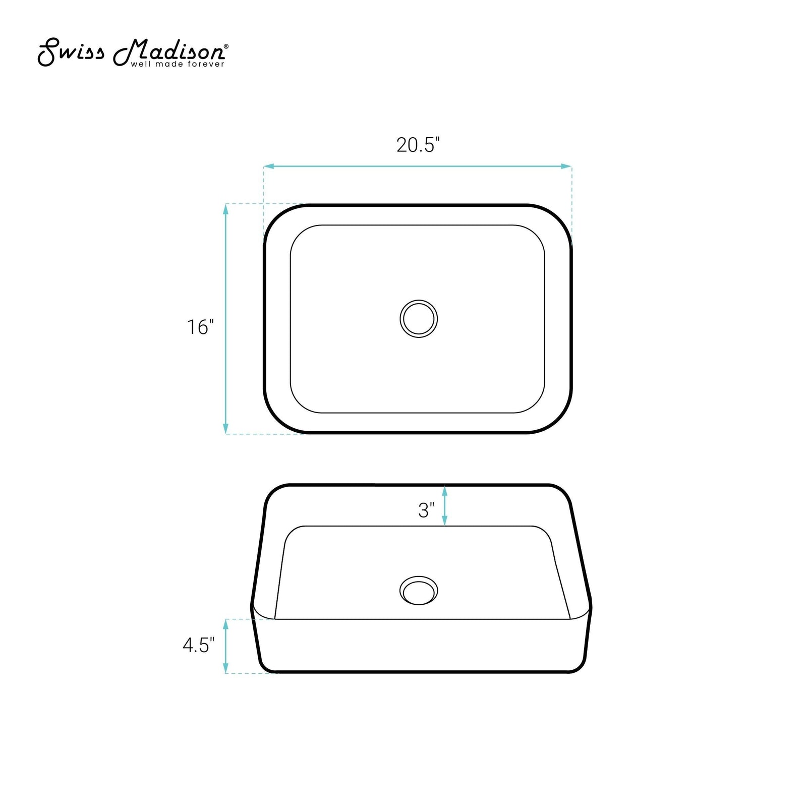 Concorde Rectangle Ceramic Vessel Sink, Matte Black V4F5 - product image 6