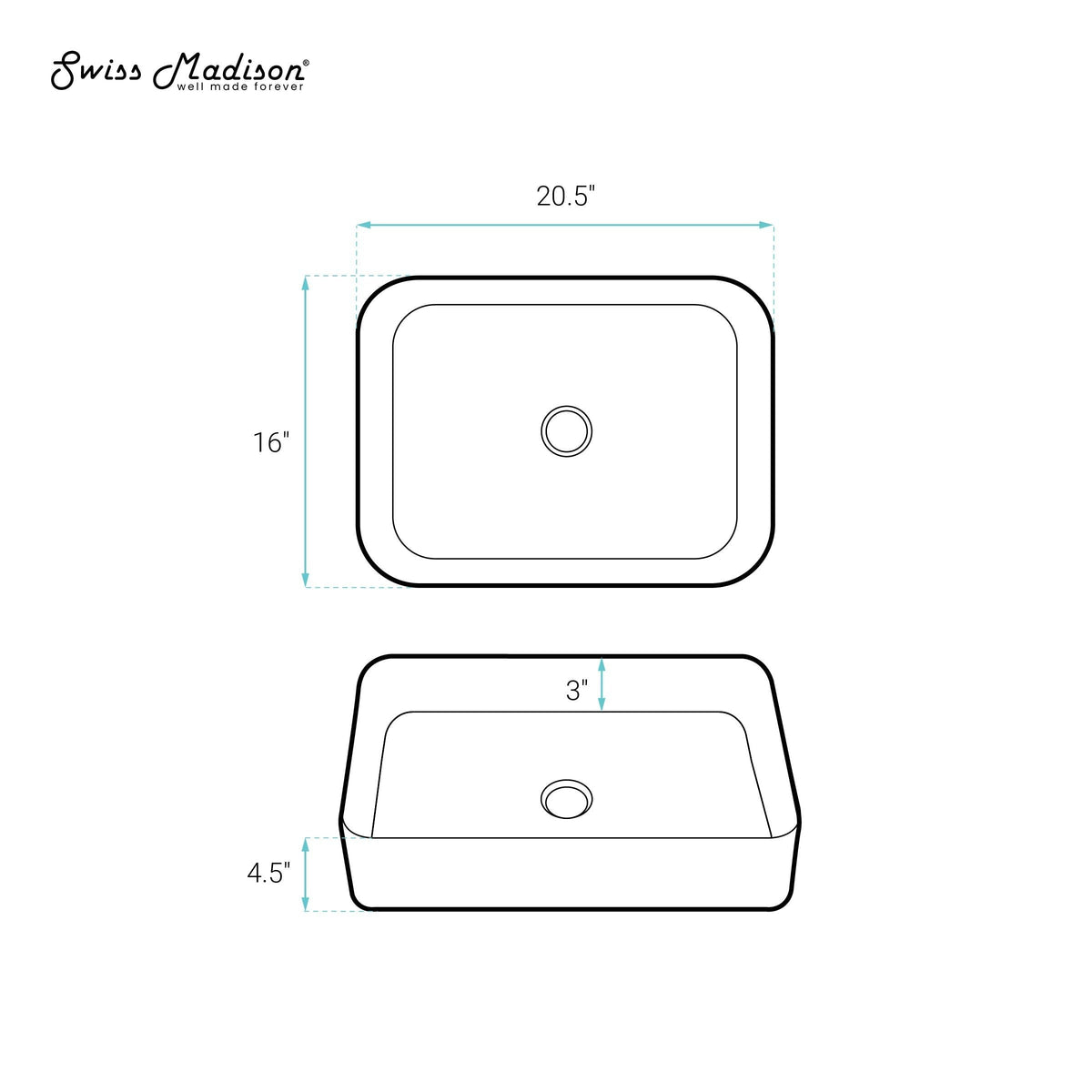 Concorde Rectangle Ceramic Vessel Sink A2J7 - product image 7