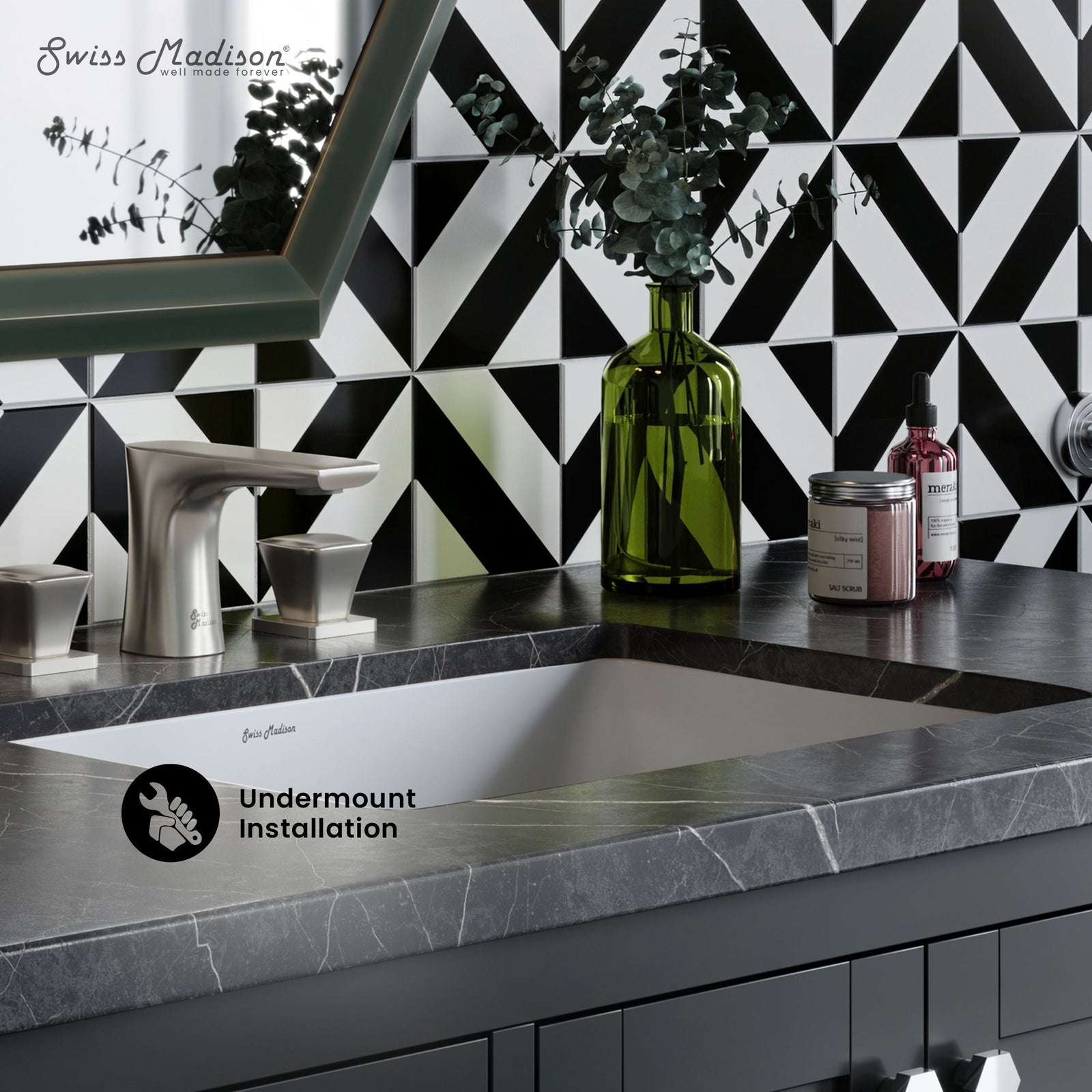 Plaisir 18.5 Rectangular Under-Mount Bathroom Sink V9C7 - product image 3