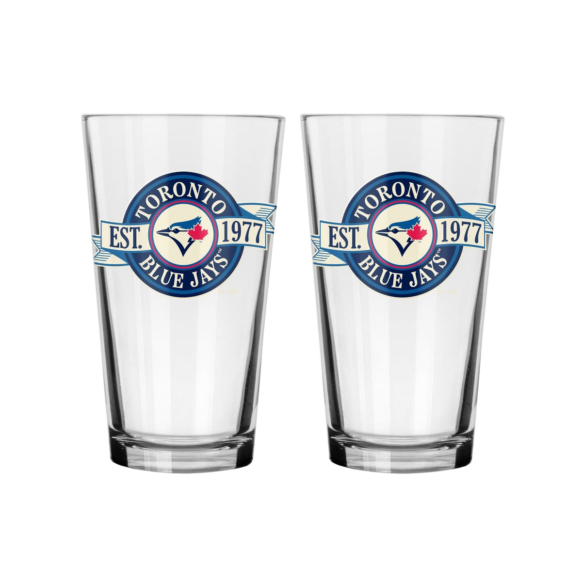 Toronto Blue Jays Pint Drinking Glass Set For Baseball Fans/Collectors, 16-oz, 2-pk W8Z0 - product image 1