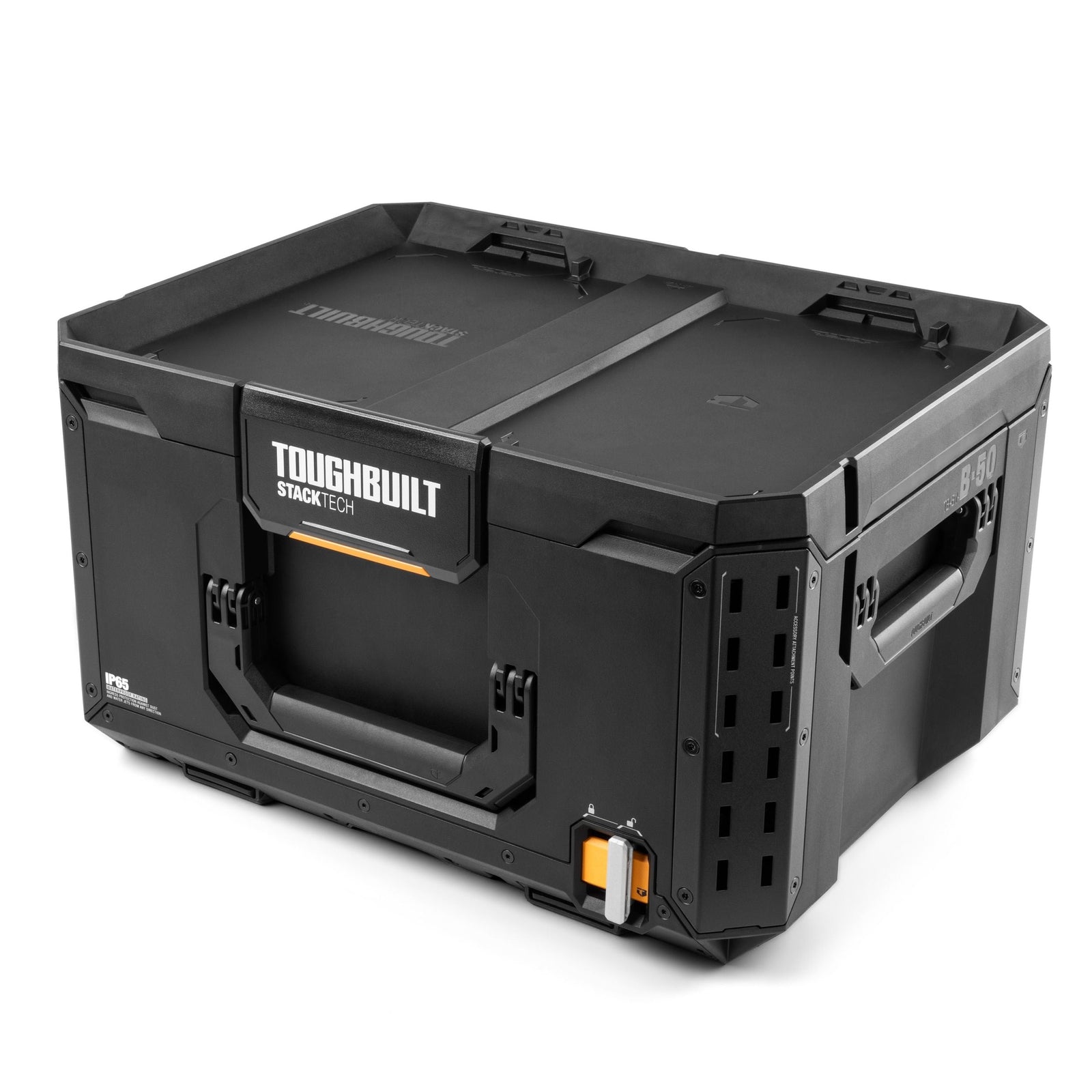 StackTech Middle Portable Modular Plastic/Metal Tool Box with Inner Tray, IP65-Rated, Black K0C7 - product image 1