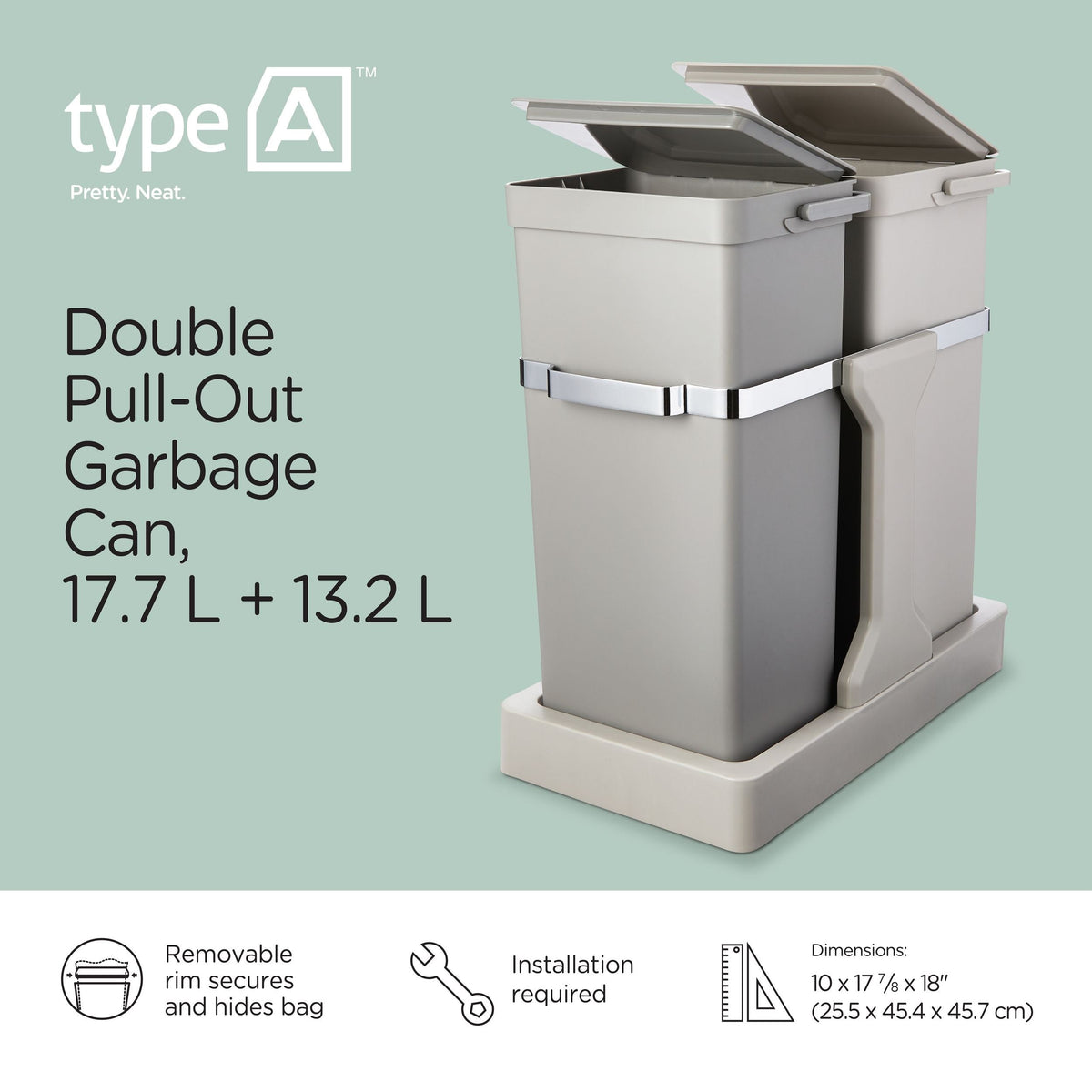type A Double Pull-Out Storage Bin N8H3 - product image 6