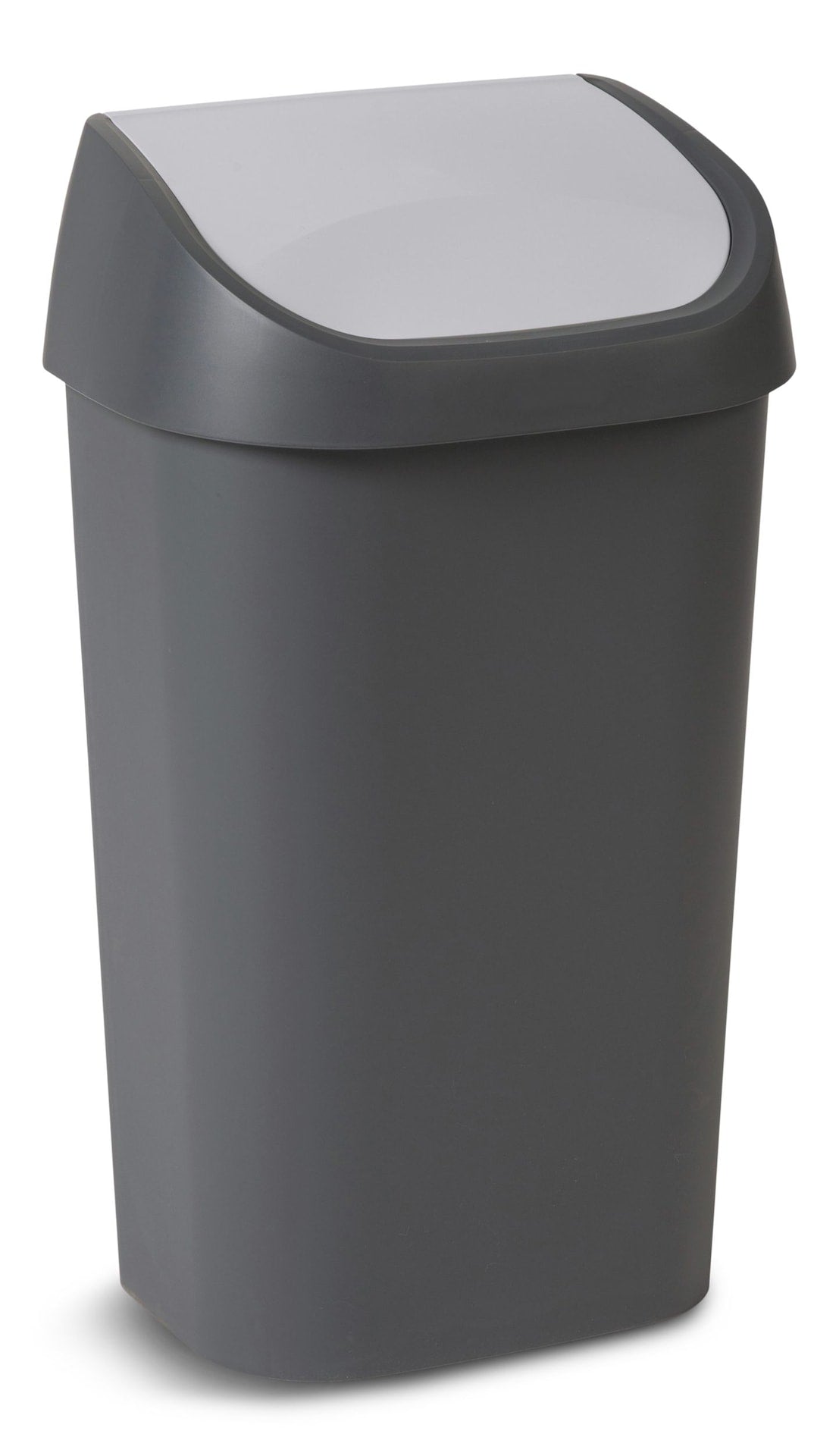 type A Plastic Rectangular Swing Lid Garbage Can, Black/Grey, 50-L N7G4 - product image 2