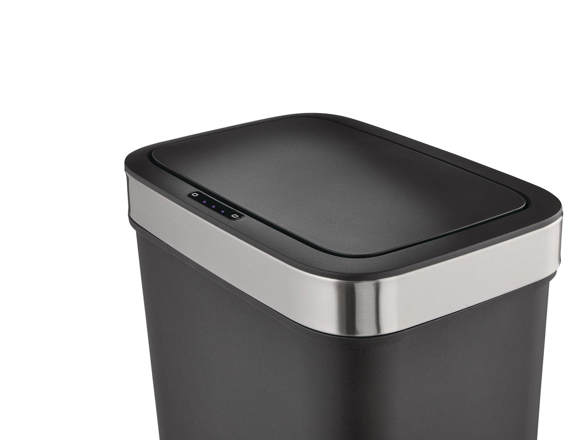 Type A Resin Rectangular Auto Indoor Refuse Bin, Motion Sensor Lid, Black, 50-L D1O2 - product image 2