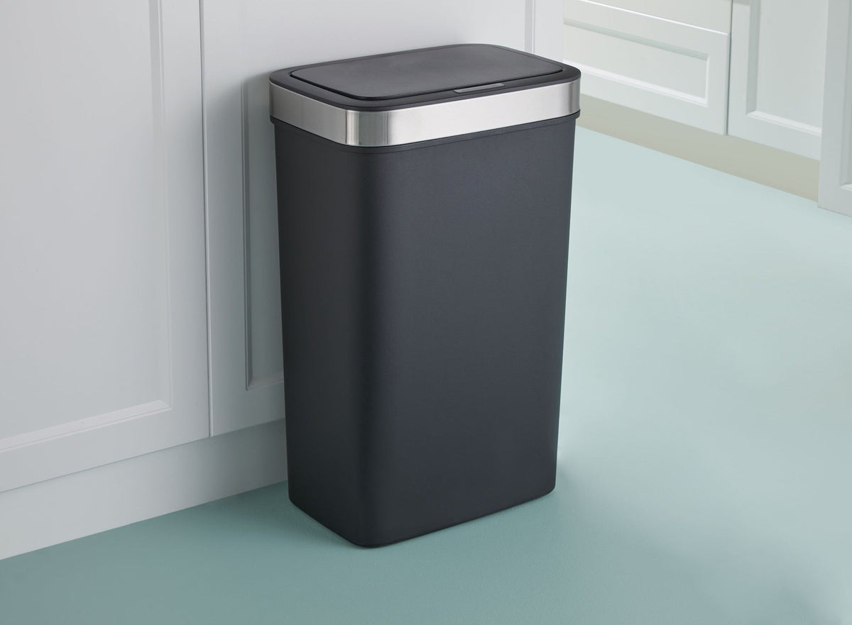 Type A Resin Rectangular Auto Indoor Refuse Bin, Motion Sensor Lid, Black, 50-L D1O2 - product image 4
