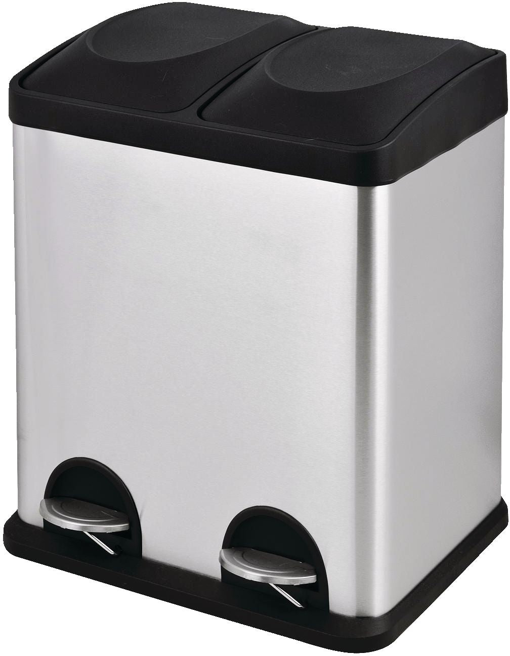 type A Stainless Steel Rectangular 2-Compartment Garbage Can, 2 x 15-L V8U6 - product image 2
